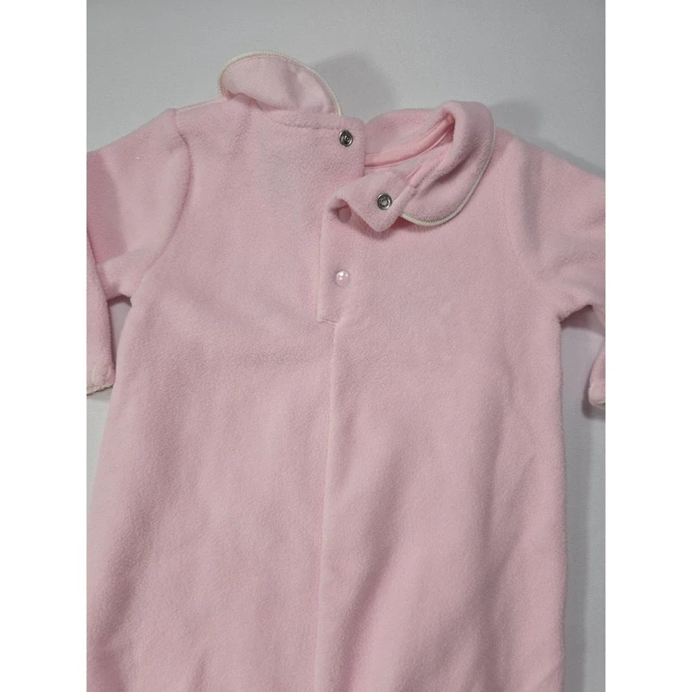Class Club Pink Fleece Footed Sleeper Baby 3/6M NWT Y2K Bears